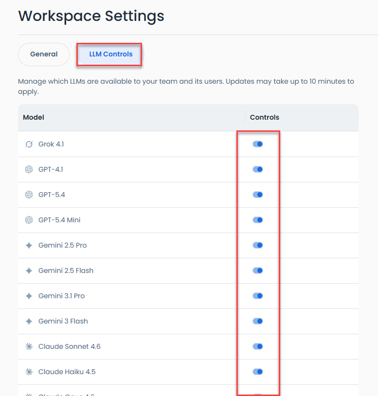 Workspace Settings