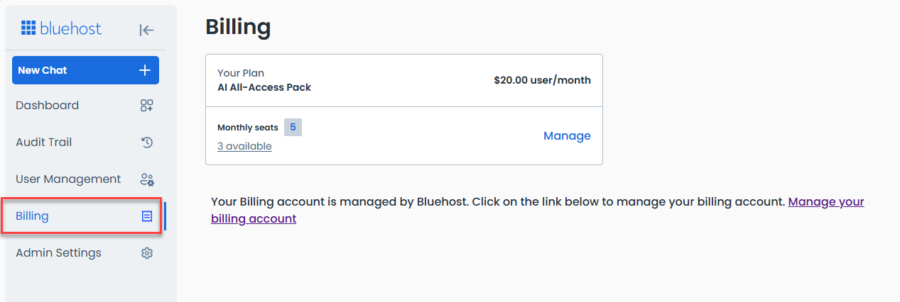 Admin Console Billing