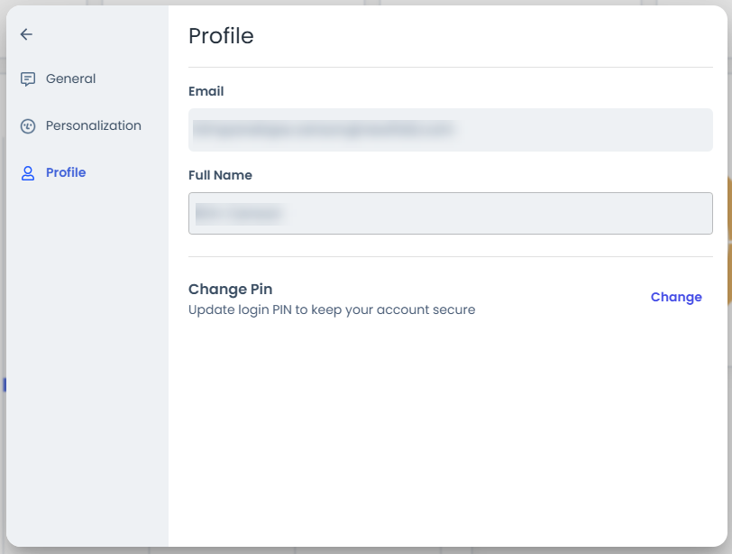 Admin Console - Settings - Profile tab