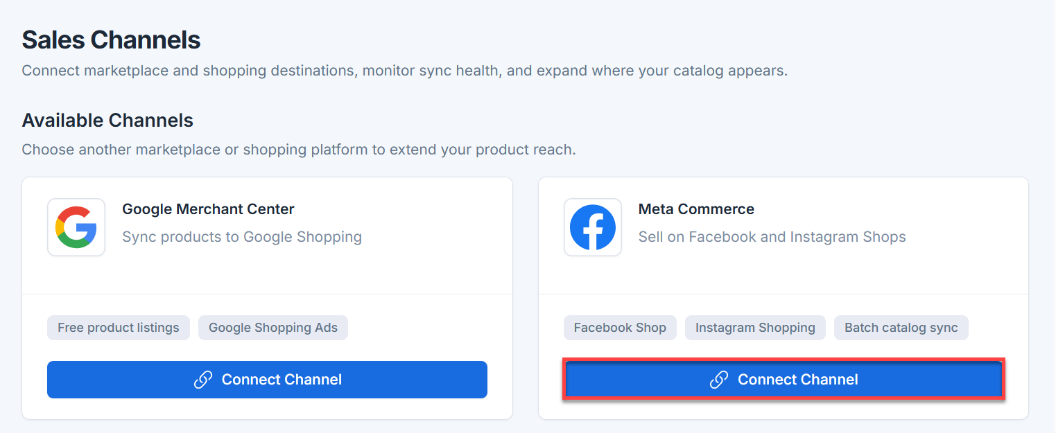 AI Store - Meta Commerce card