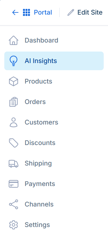 AI Insights tab in Bluehost AI Store dashboard