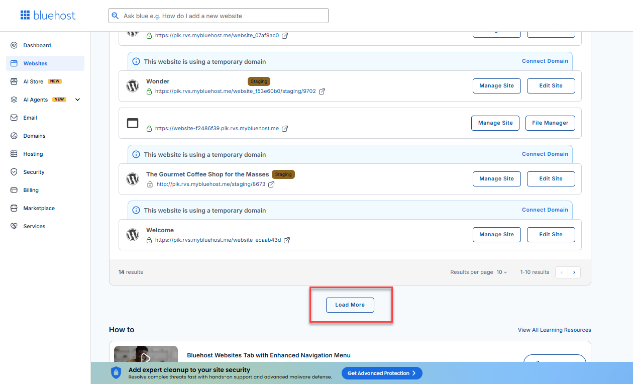 Load More link