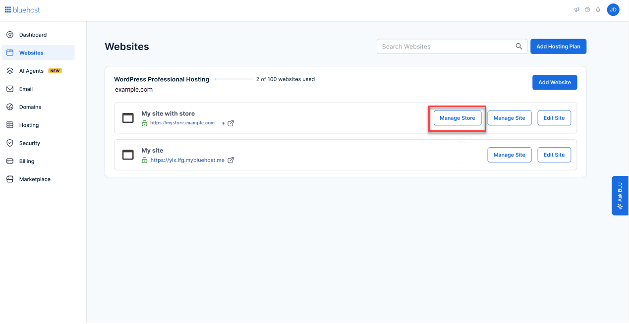 BH Portal Manage Store