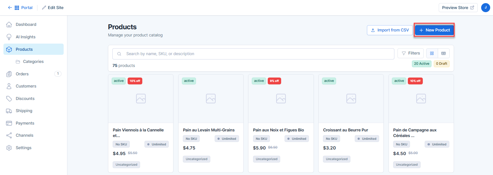 Add Product button