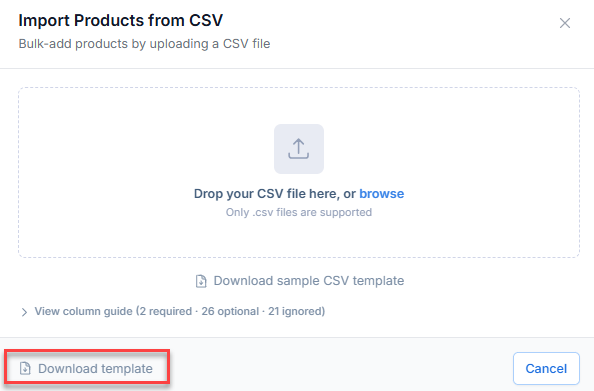 product template