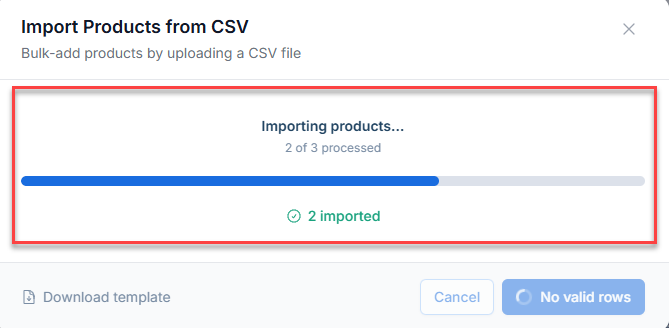 Import in progress