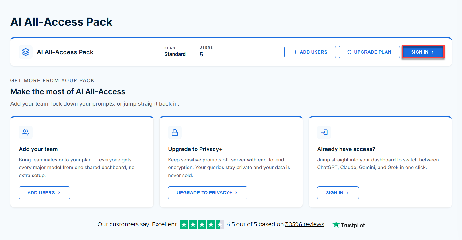 BH AM - Sign in to AI All Access