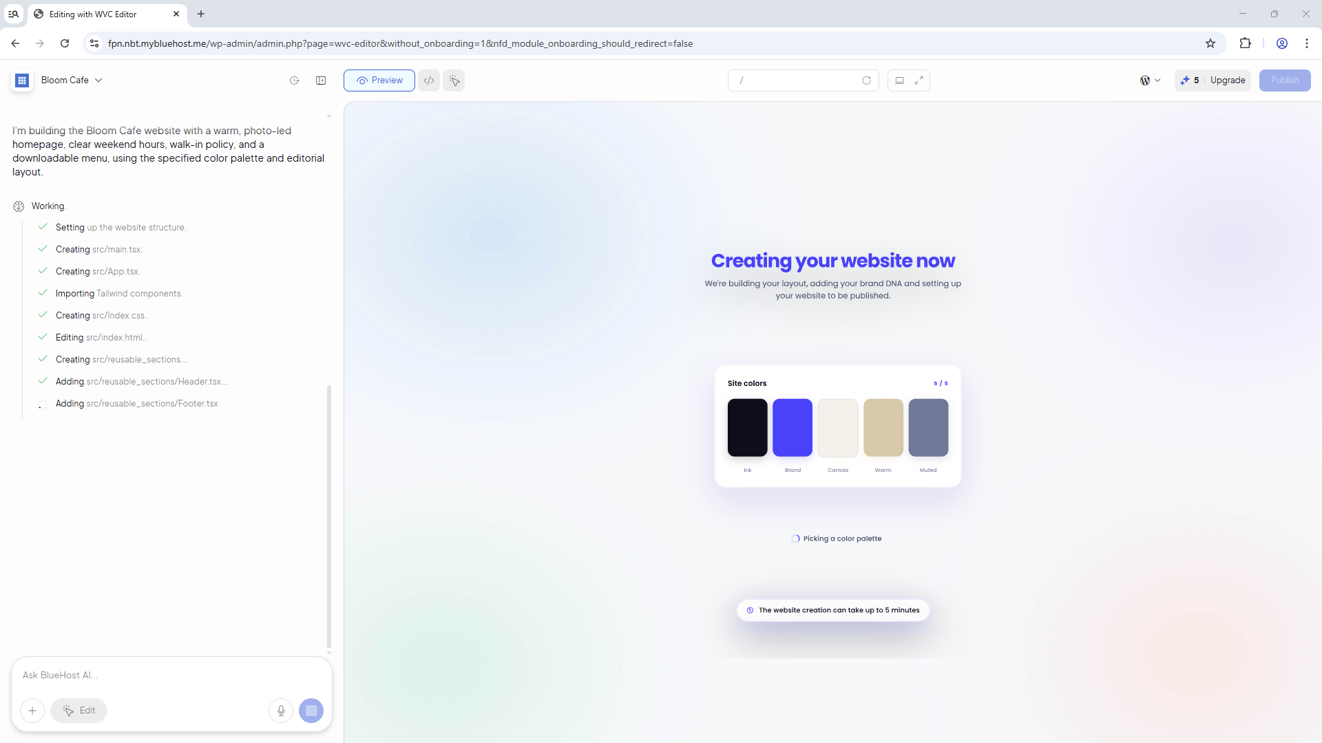 Website is being created