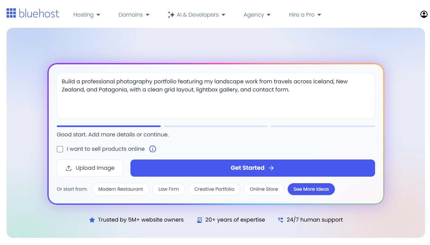 AI Website Builder & Store - Enter description