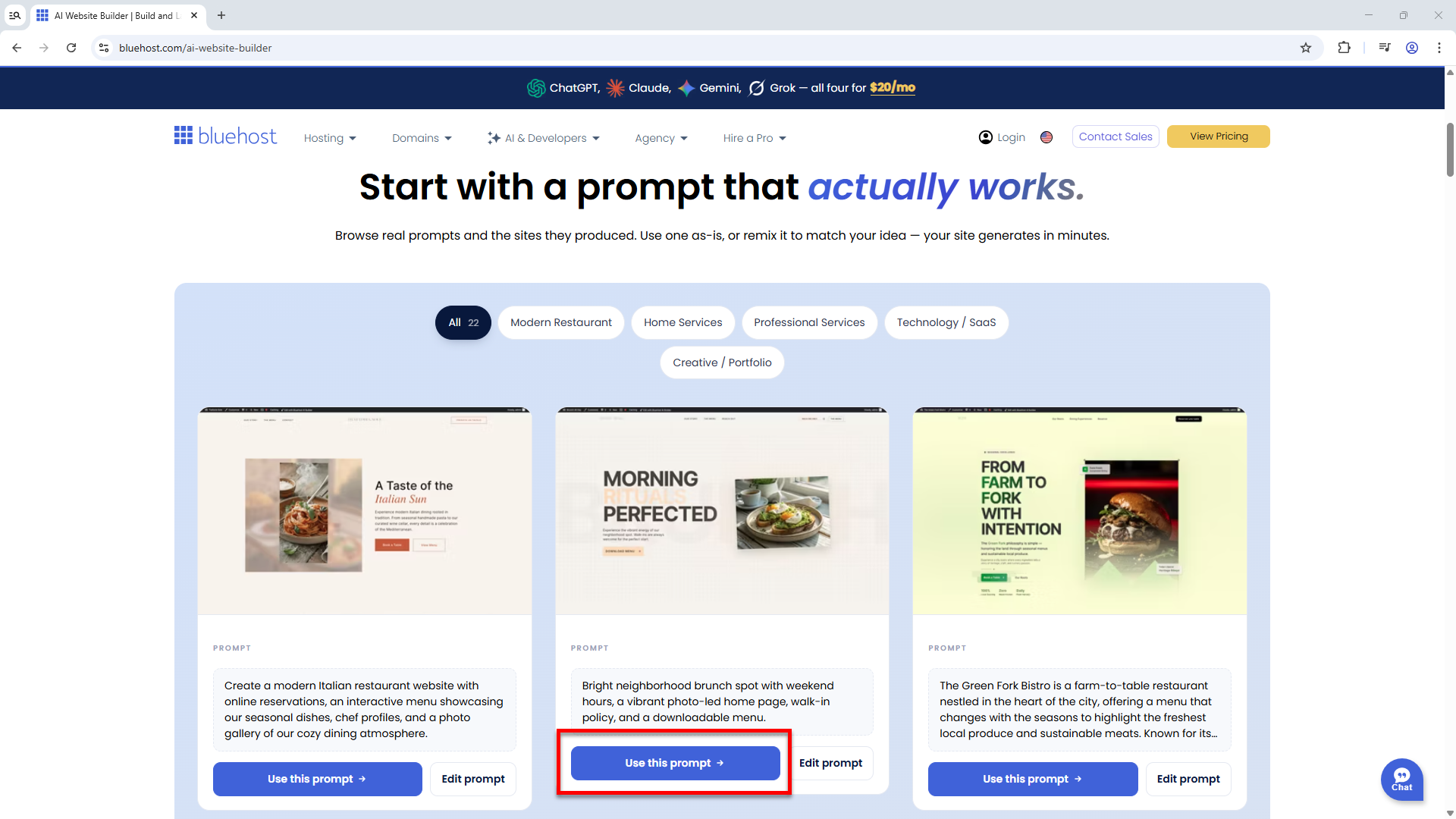 AI Website Builder - Use this prompt