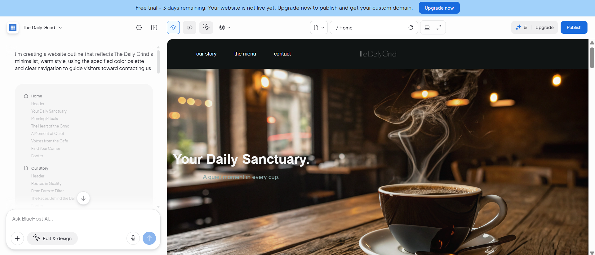 Bluehost AI Website Builder - Personalize your website