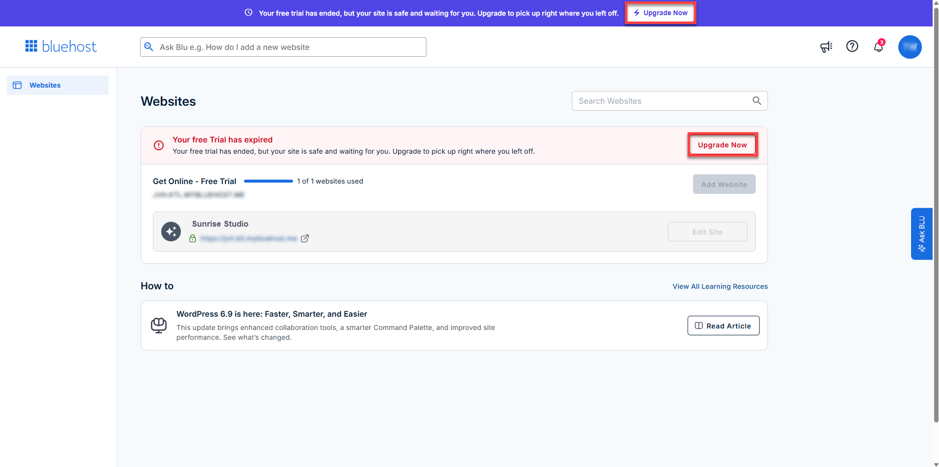 Upgrade Your Bluehost AI Website Builder via Bluehost Portal