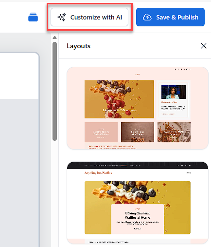 Customize with AI button