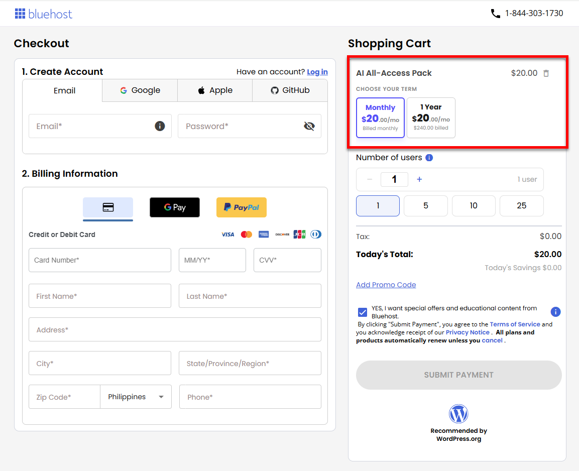 AI All-Access Pack - Select billing term