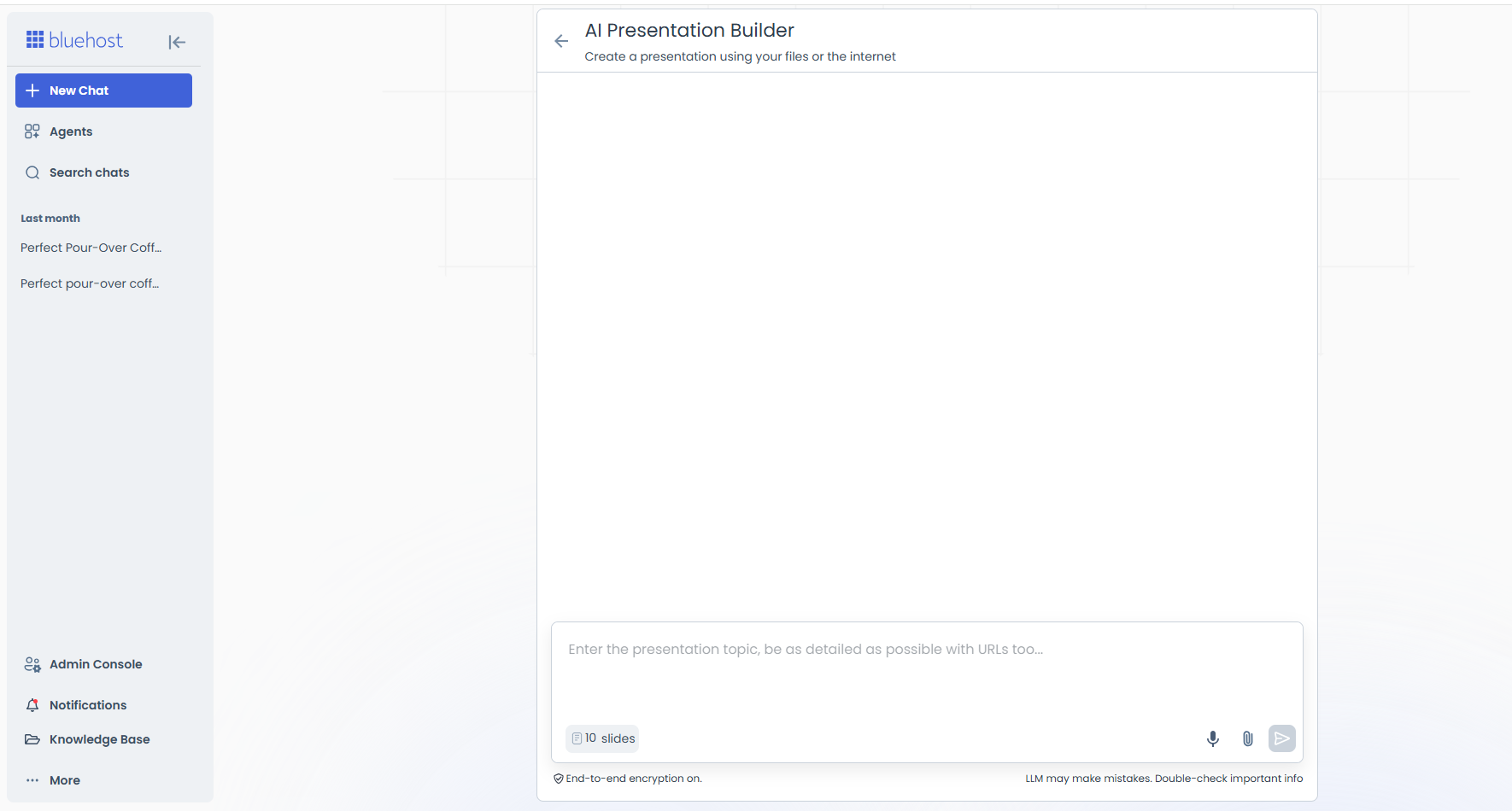 AI Presentation Builder - Enter prompt