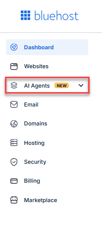 Bluehost Portal - AI Agents tab