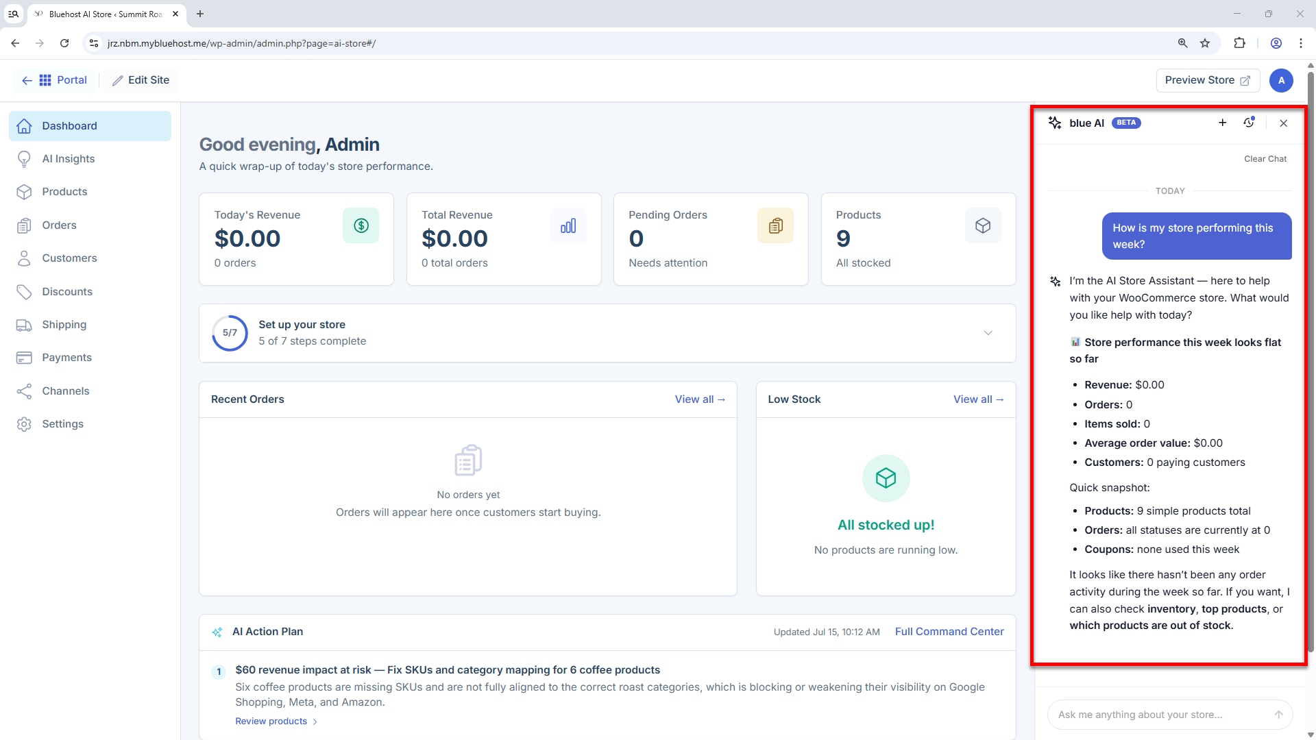 Bluehost AI Chat - Sample results