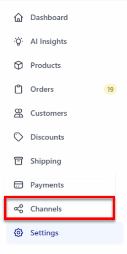 Bluehost AI Store - Channels tab