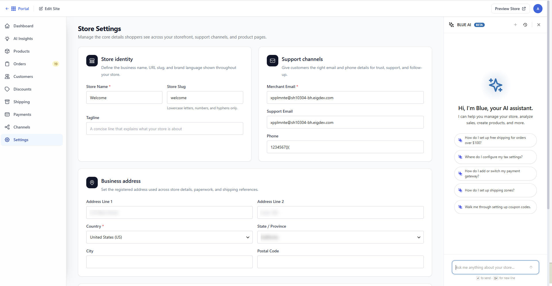 Bluehost AI Store - AI Chat