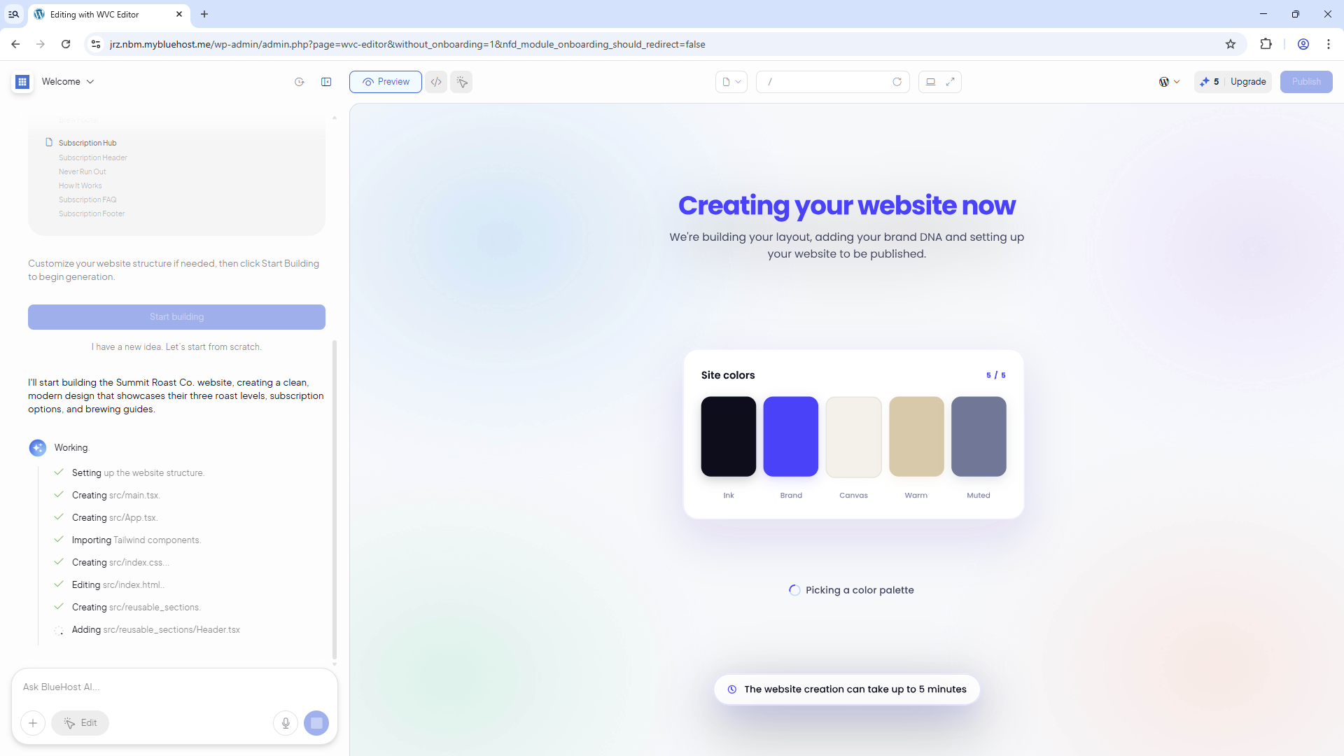 AI Store - Signed in - Continue building your website