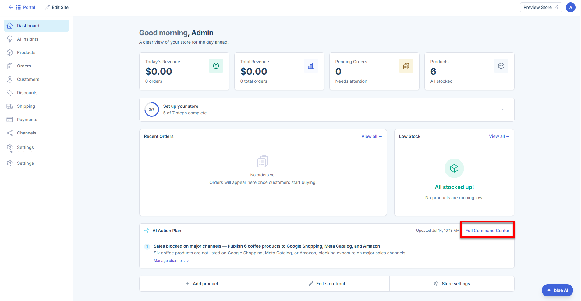 Dashboard - AI Action Plan - Full Command Center