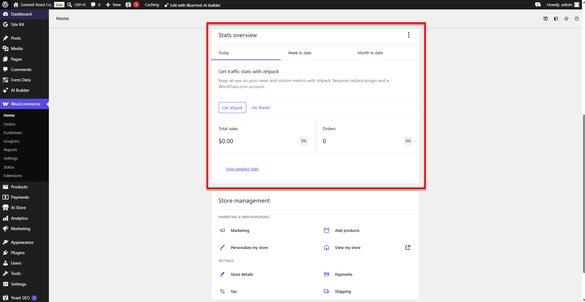 AI Store - WooCommerce - Stats Overview