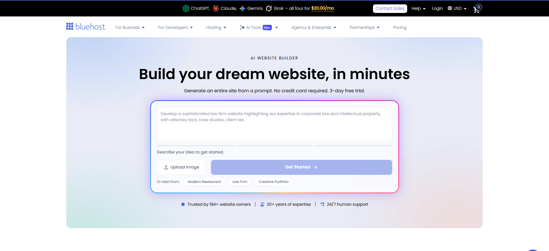 AI Website Builder - Enter a prompt