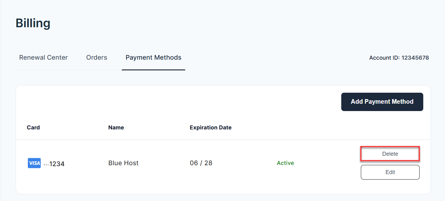 remove payment method