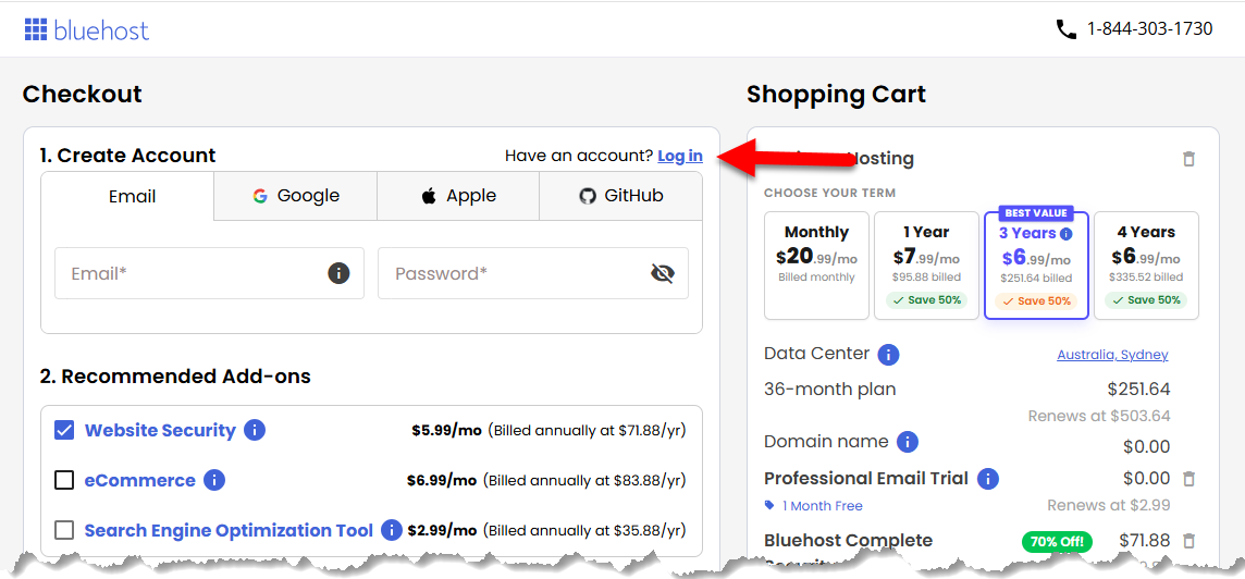 Website Security - Log In
