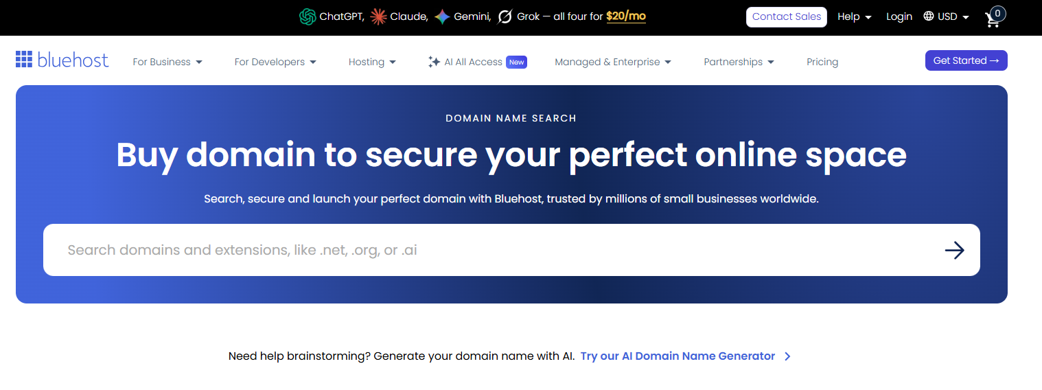 Register a domain - enter a domain