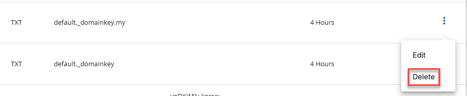 Bluehost Account Manager - Domains - DNS - Delete TXT