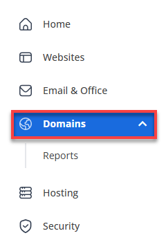 Bluehost Account Manager - Domains Tab