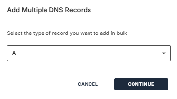 Add Multple DNS Records pop-up