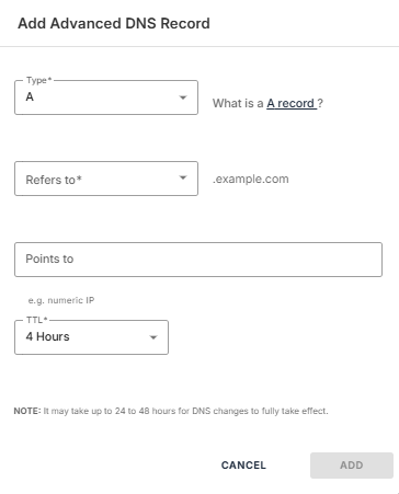 Add a Single DNS record