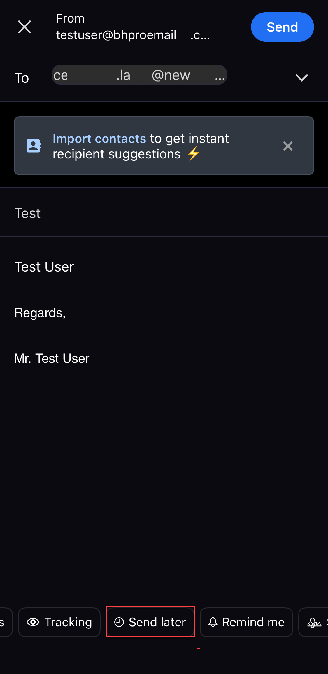 Professional Email iOS - Send Later