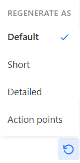 AI Summary style options