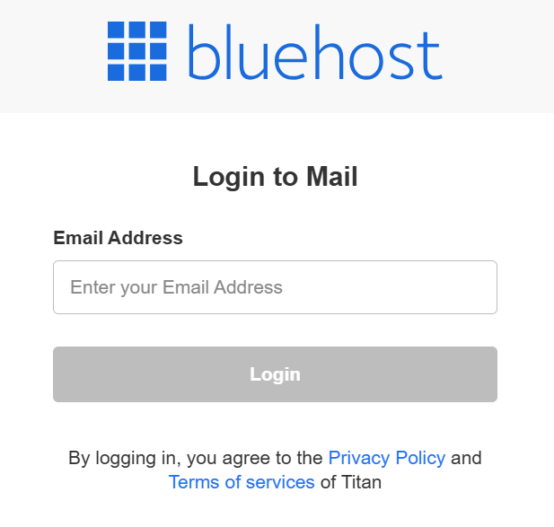 Professional Email webmail login page
