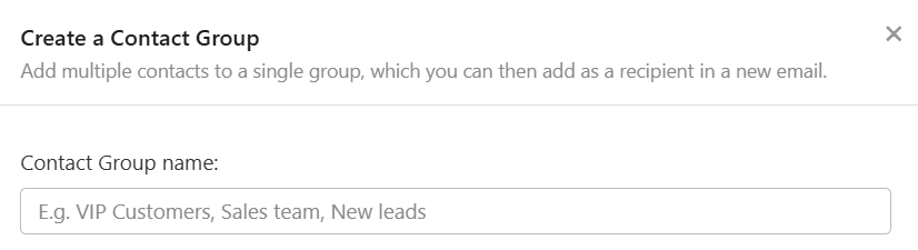 Contact Group name field in the Create a Contact Group window