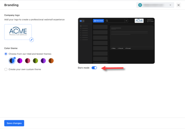 Professional Email - Branding - Color theme - Dark Mode