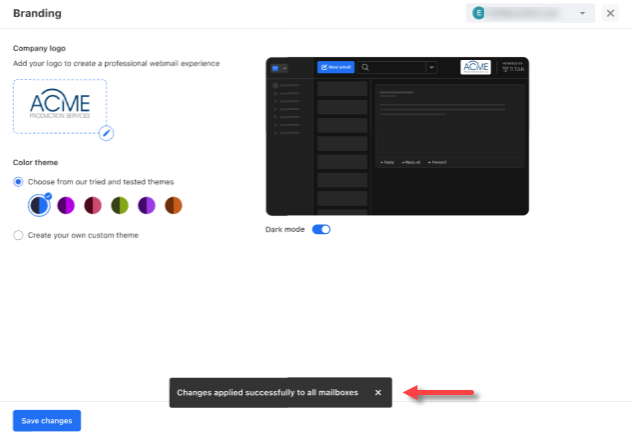 Professional Email - Branding - Color theme notification