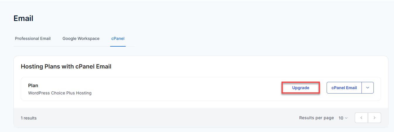 cPanel Email Tab Upgrade