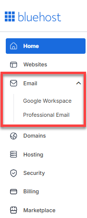 Account Manager - Email Tab - Google Workspace/Professional Email