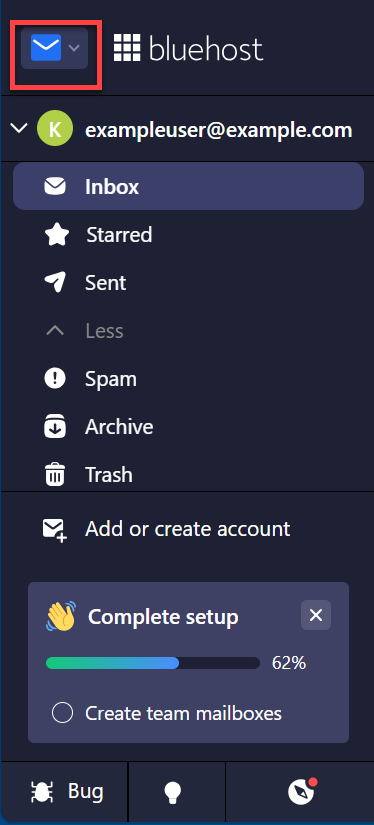 Professional Email Tab - Email Accounts - App Switcher