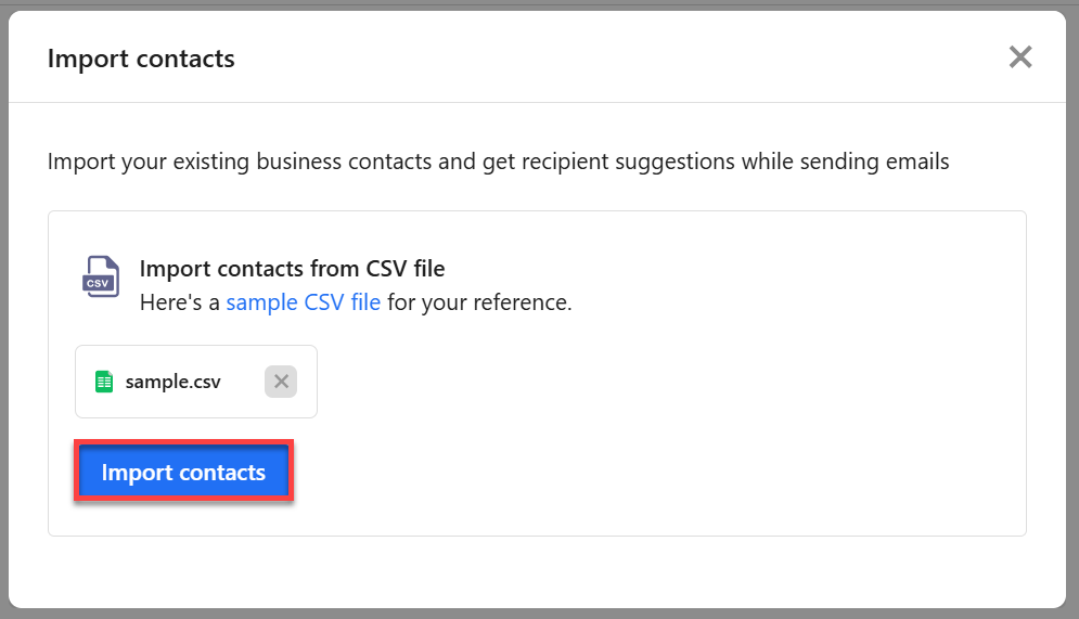 Professional Email Tab - Email Accounts - Import Contacts Button