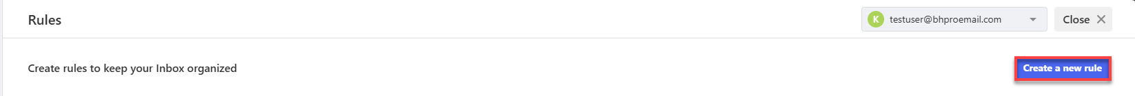 Professional Email Create a New Rules