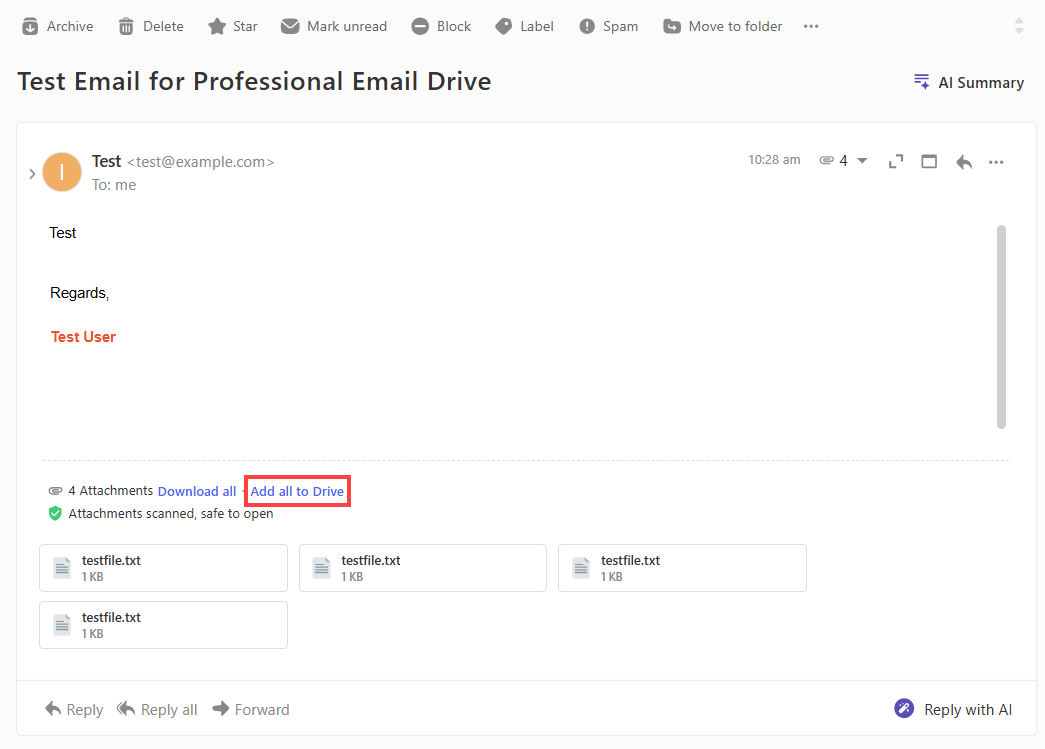 BH AM - Professional Email - Add to Drive - Multiple Attachments