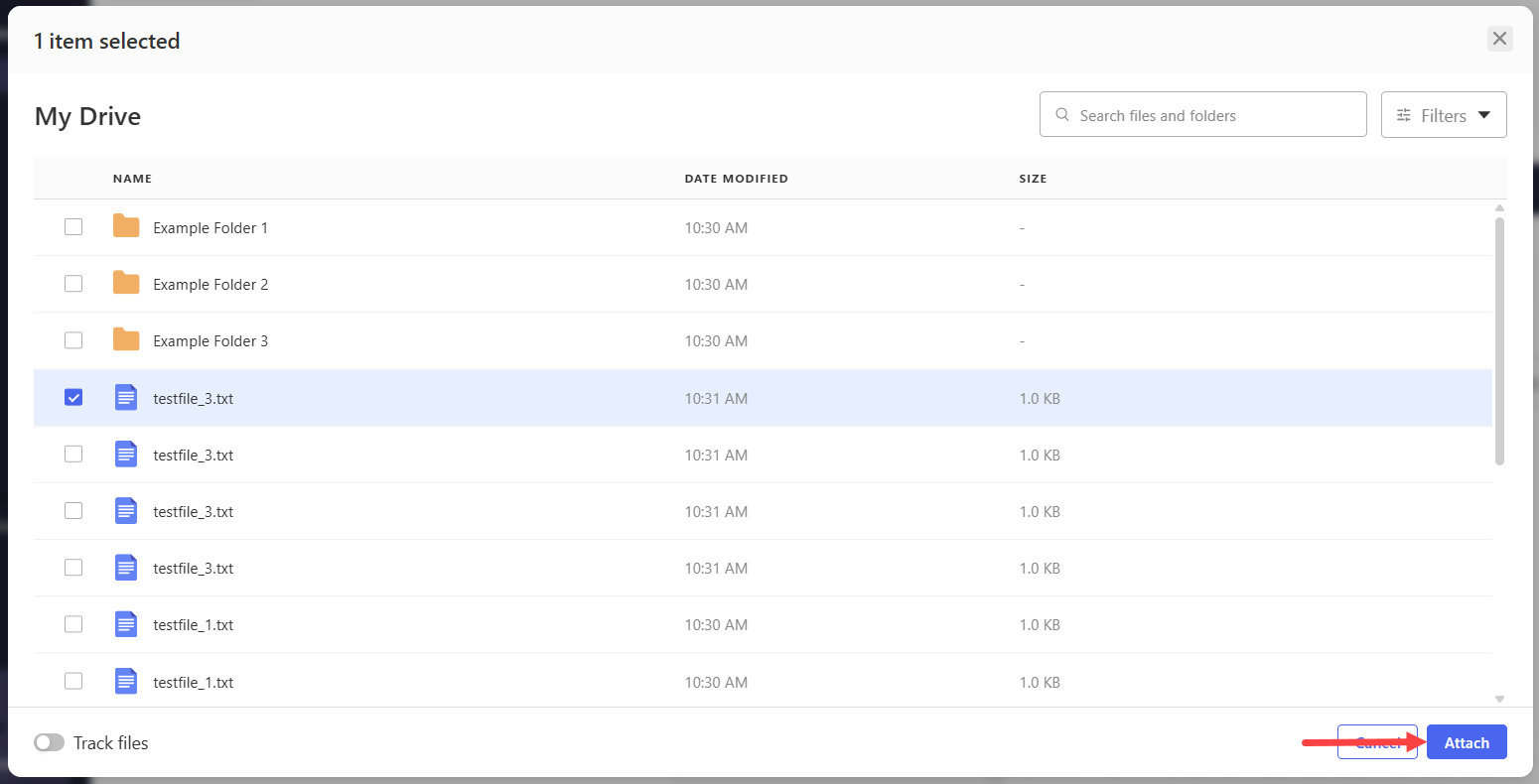 BH AM - Professional Email - Attach from Drive - Select Files