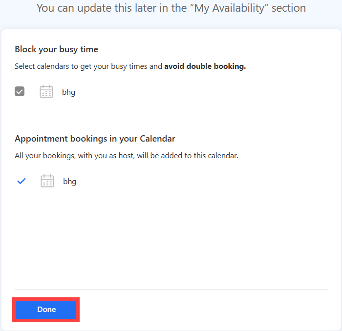 Block your busy time and Appointment bookings in your Calendar options