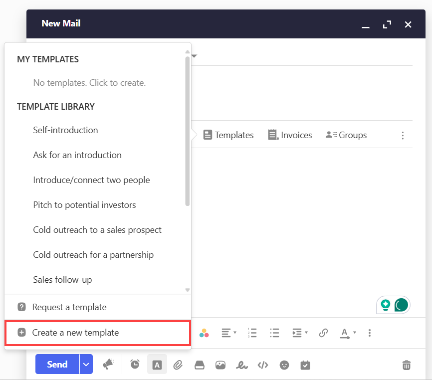 BH AM - Professional Email - Create a New Template