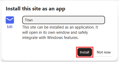 BH AM - Professional Email - Edge - Apps - Install This Button
